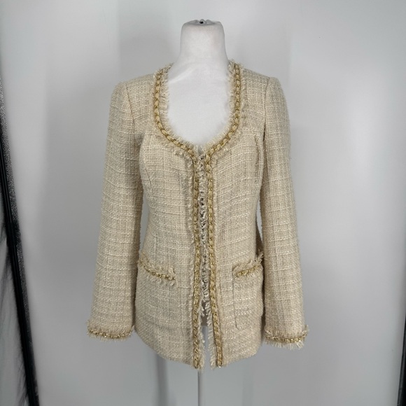 Boston Proper The Gabrielle Jacket in Snow Cream - Picture 2 of 10